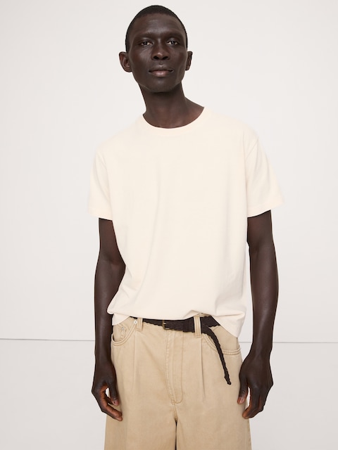 T-SHIRT RAS DU COU EN COTON SUÉDÉ