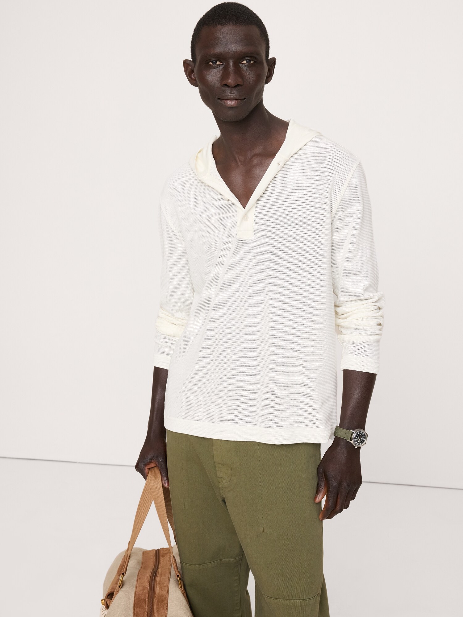 Image number 1 showing, Cotton Henley Hoodie