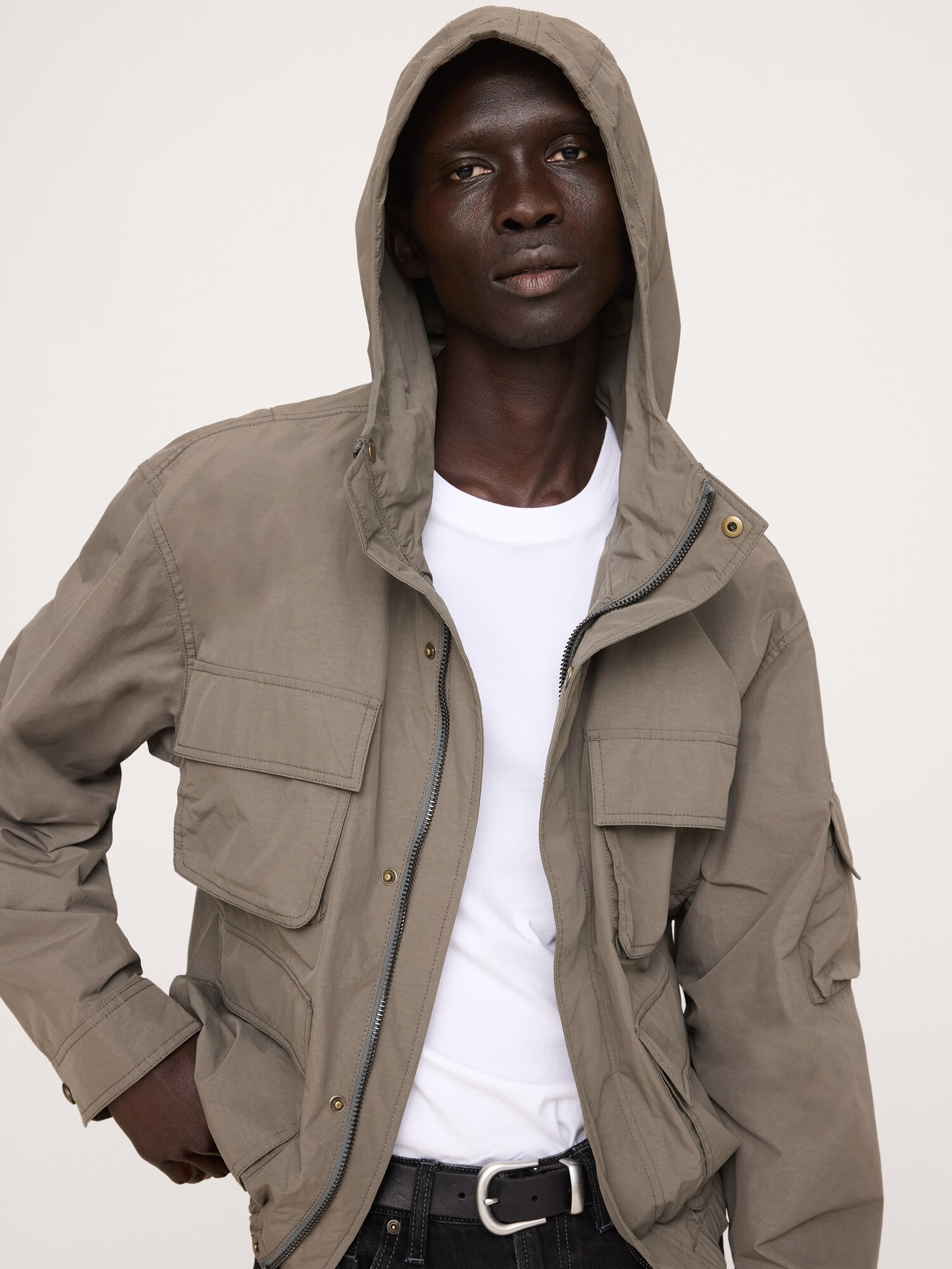 Image number 4 showing, Nylon Multi-Pocket Flight Jacket