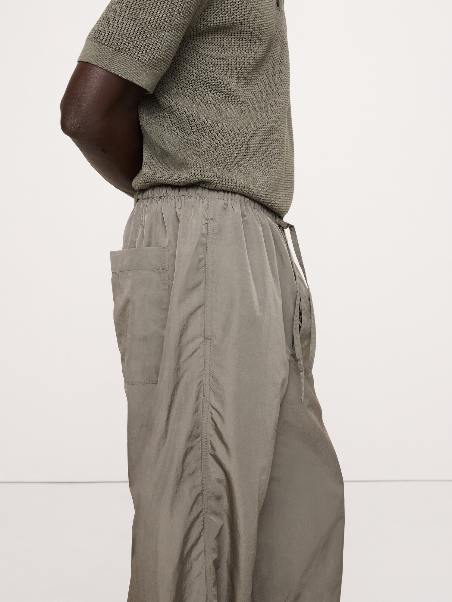 Image number 3 showing, Loose Nylon Drawstring Pant