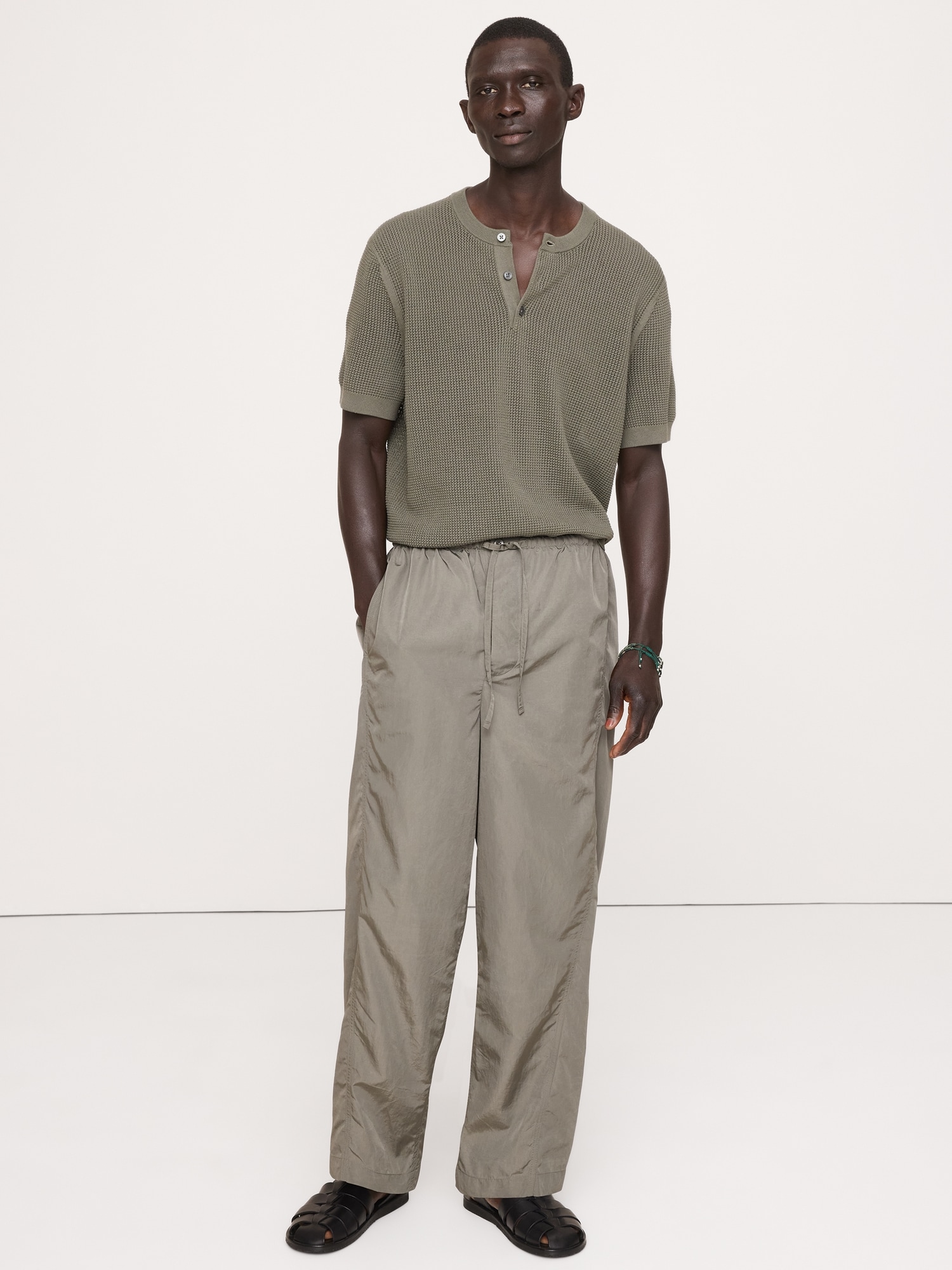 Image number 1 showing, Loose Nylon Drawstring Pant