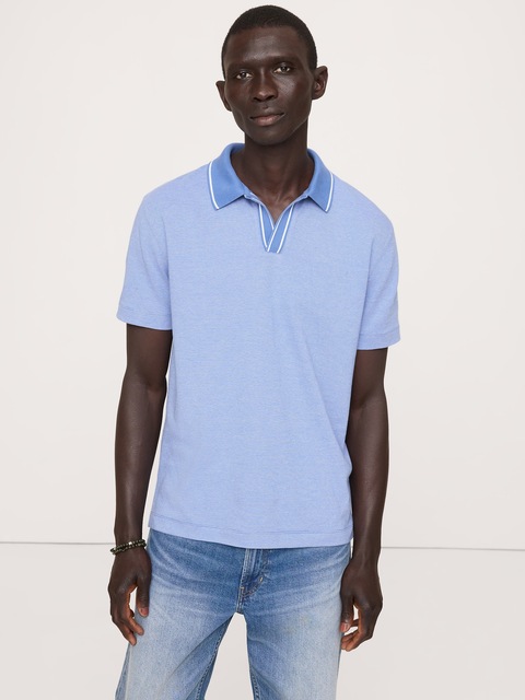 HAUT LUXUEUX À COL POLO TRICOTEUSE