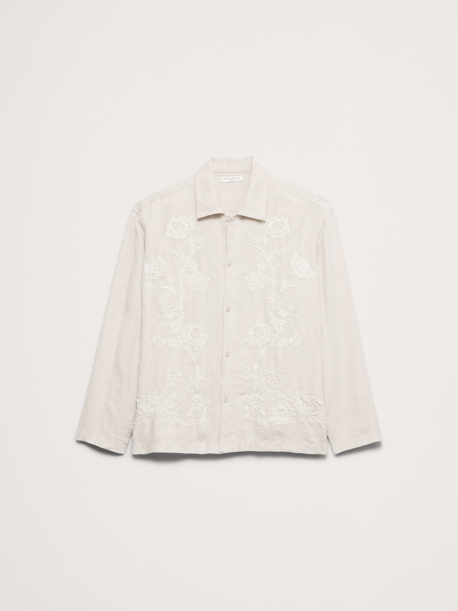 Image number 4 showing, Relaxed-Fit Embroidered Linen Long-Sleeve Resort Shirt