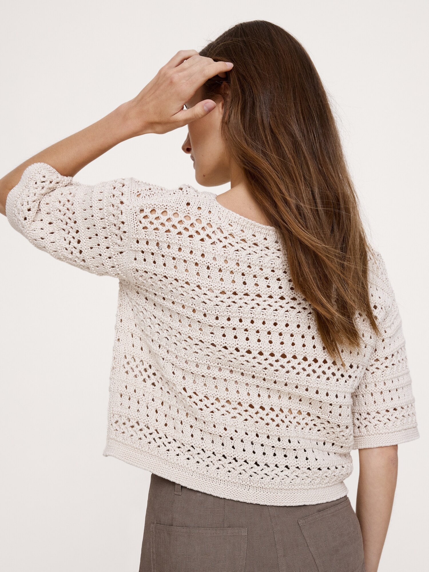 Image number 2 showing, Coastal Cotton Crochet Sweater Tee