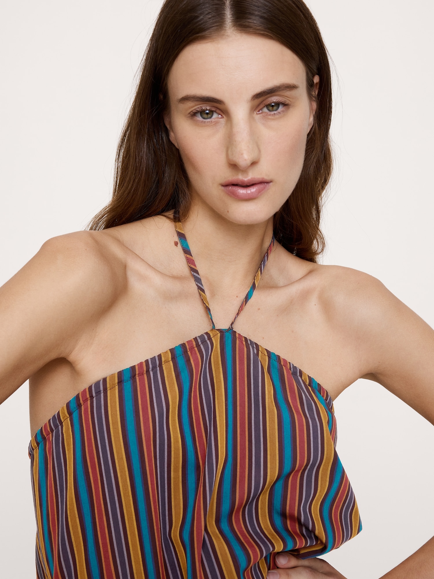 Image number 3 showing, Cotton Poplin Halter Top
