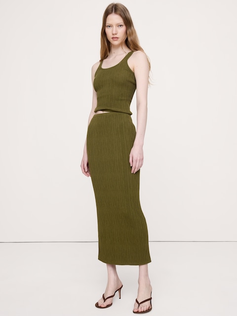 JUPE LONGUE EN TRICOT FROISSÉ