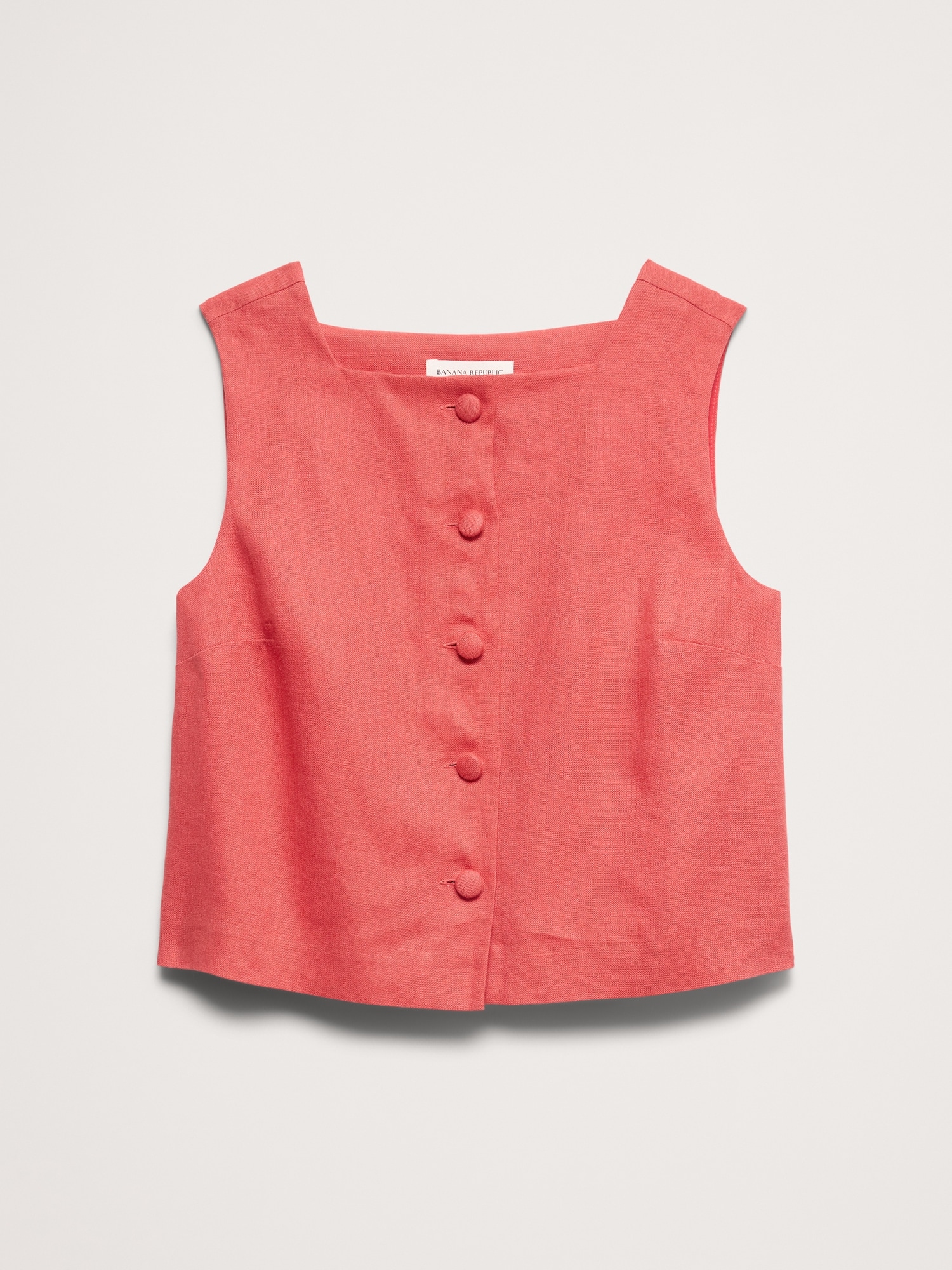 L'image numéro 5 présente Camisole en lin à devant boutonné