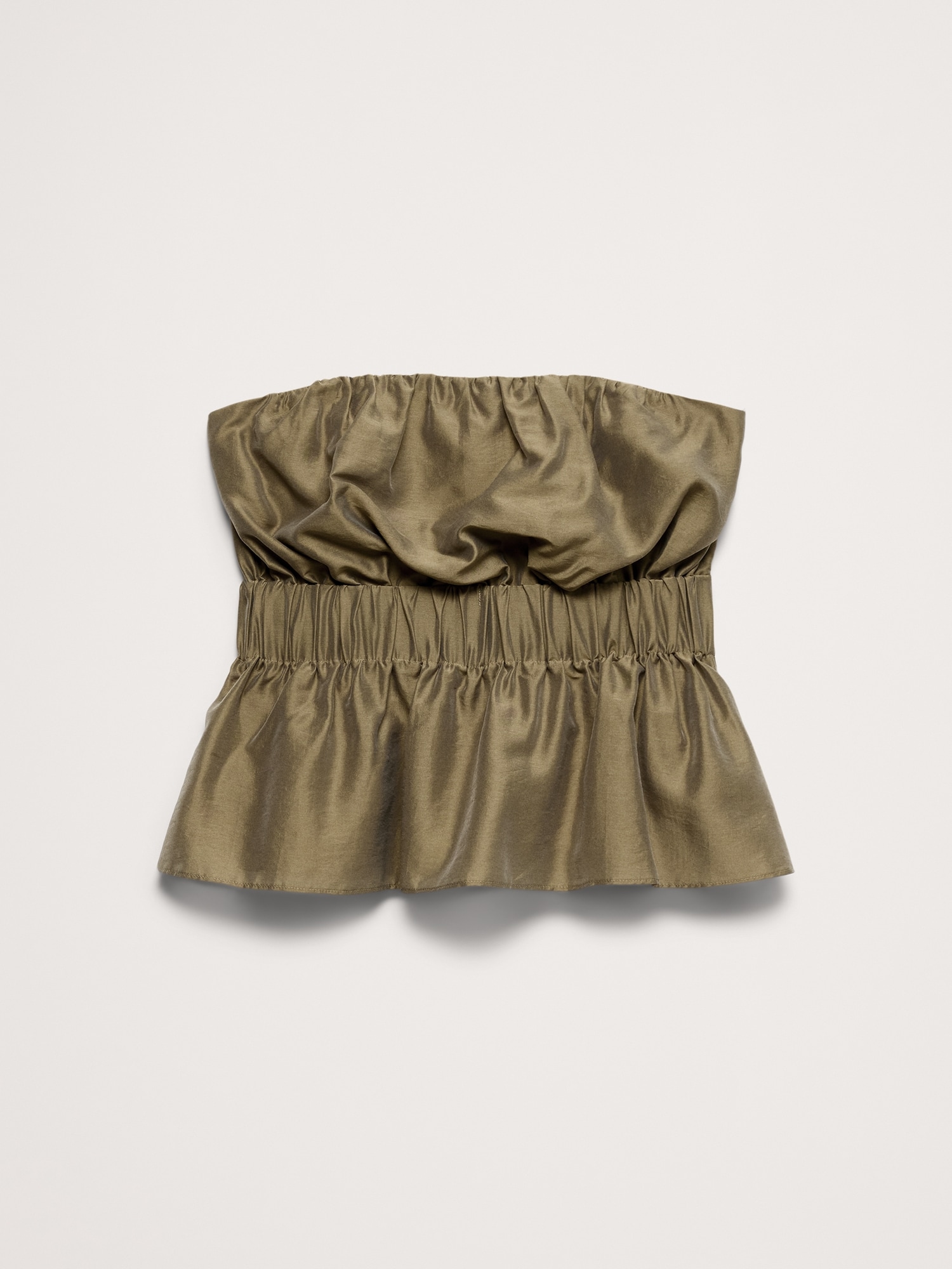 L'image numéro 4 présente Haut sans bretelles à basque en TENCEL™ et nylon