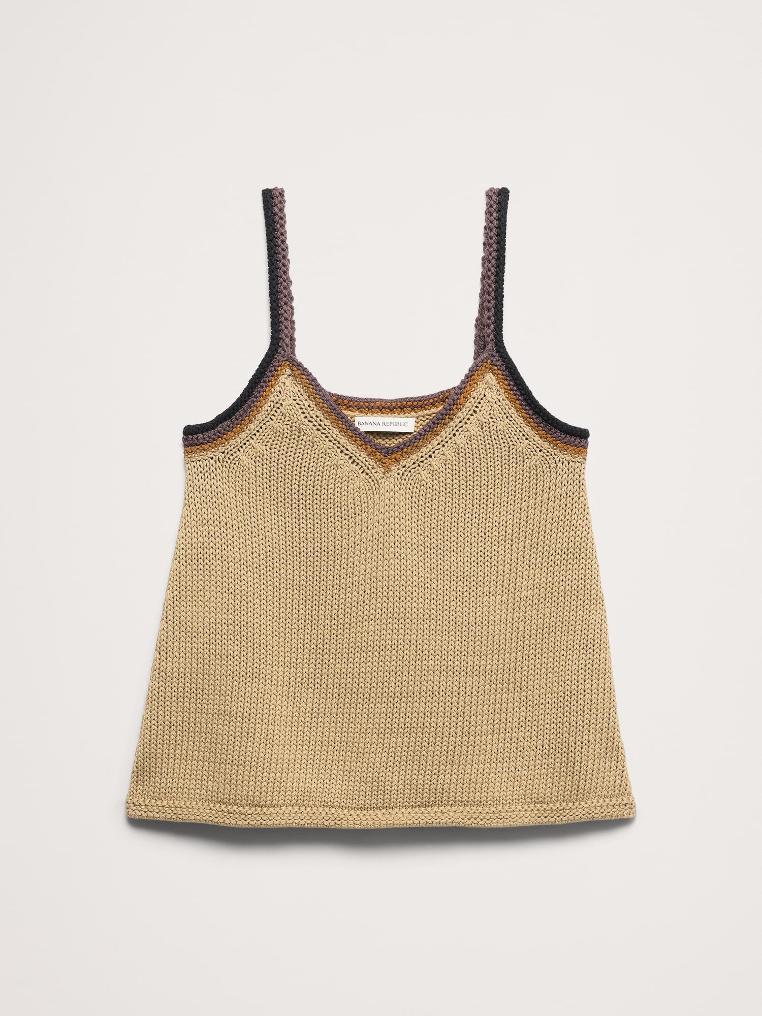 L'image numéro 4 présente Camisole à encolure en V en tricot de coton littoral