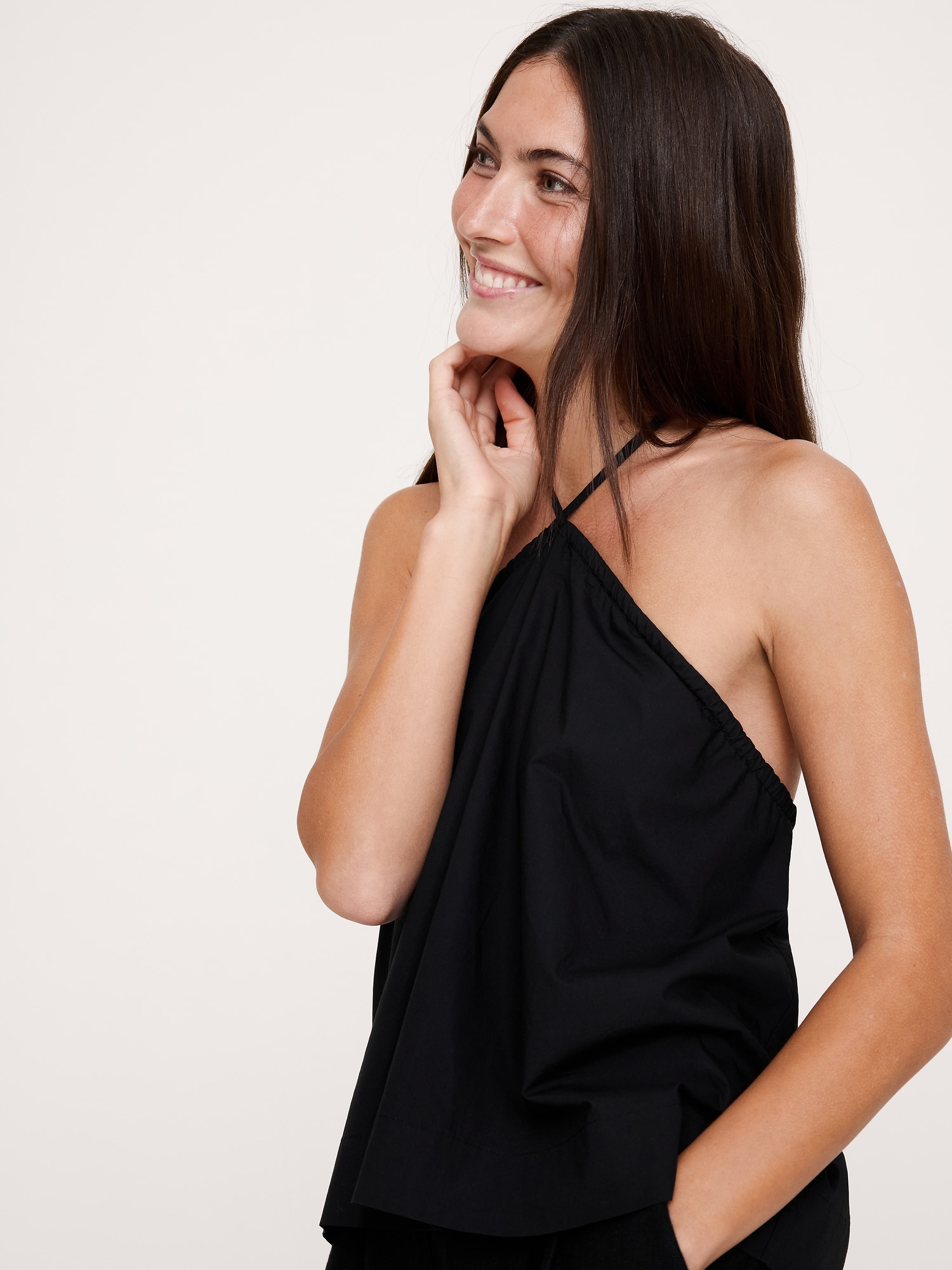 Image number 7 showing, Cotton Poplin Halter Top