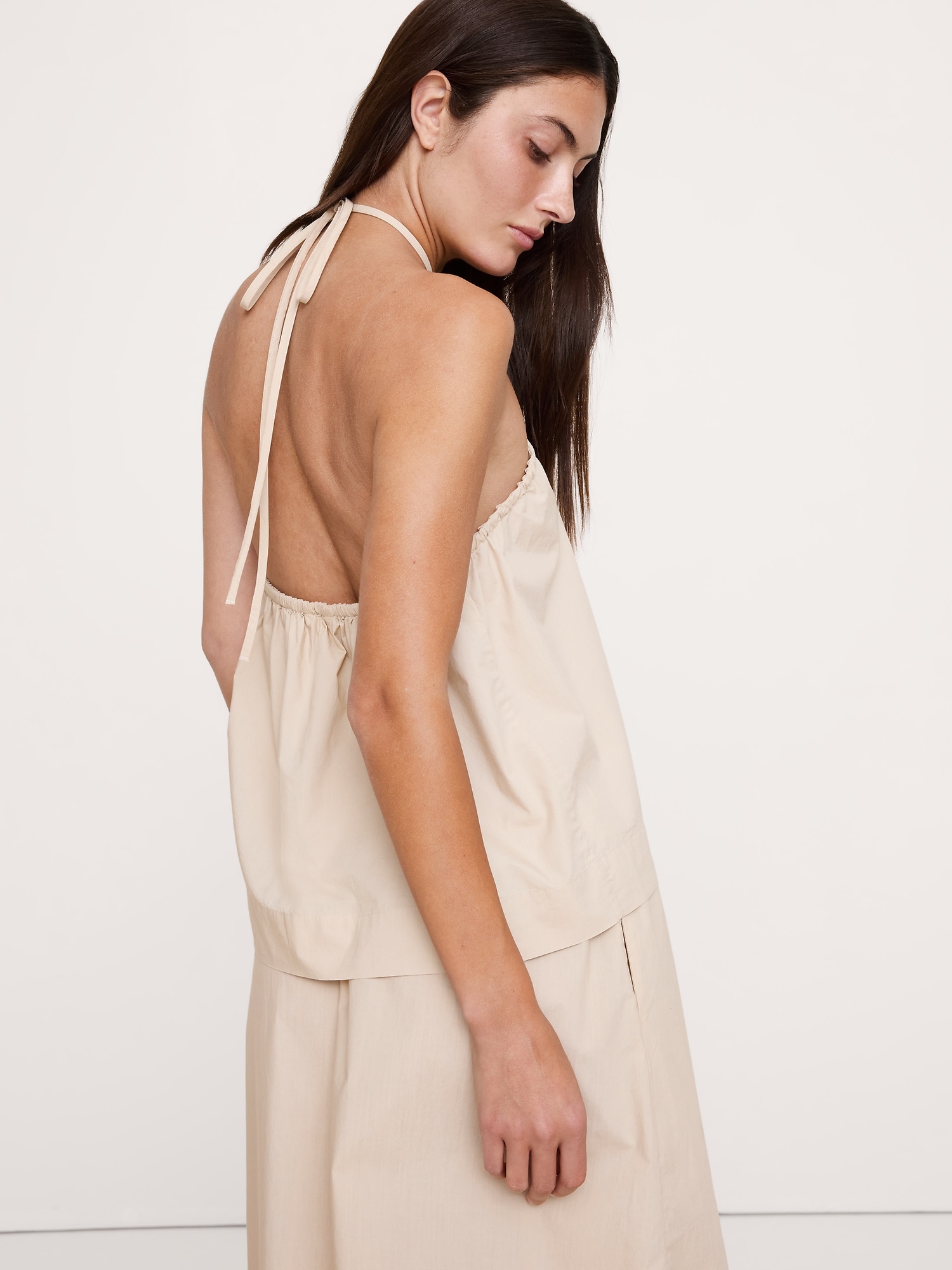 Image number 2 showing, Cotton Poplin Halter Top