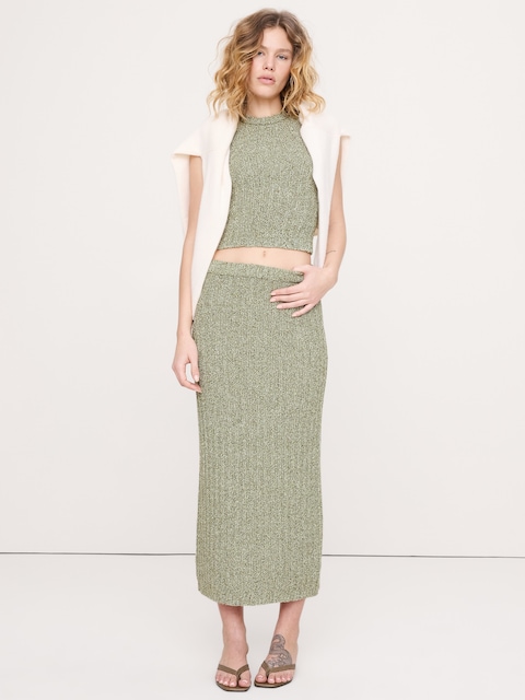JUPE EN TRICOT DE COTON BOUCLÉ