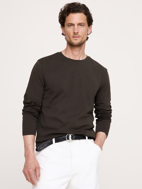 T-SHIRT À MANCHES LONGUES EN TISSU LUXUEUX