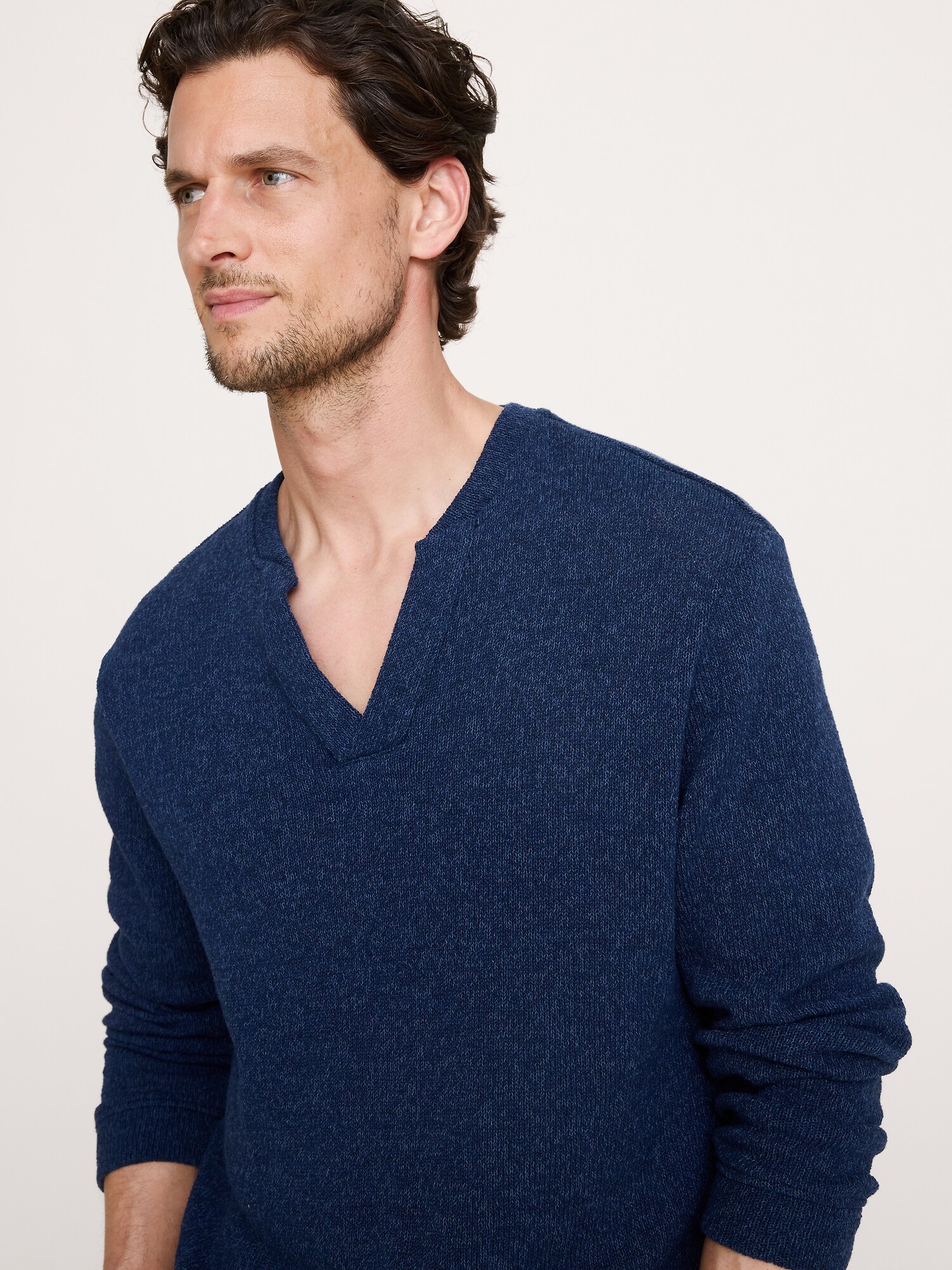 Image number 3 showing, Marled Notch-Neck T-Shirt