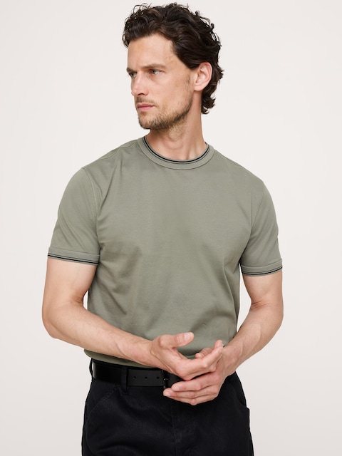 T-SHIRT EN COTON SOYEUX - Vert Aigue