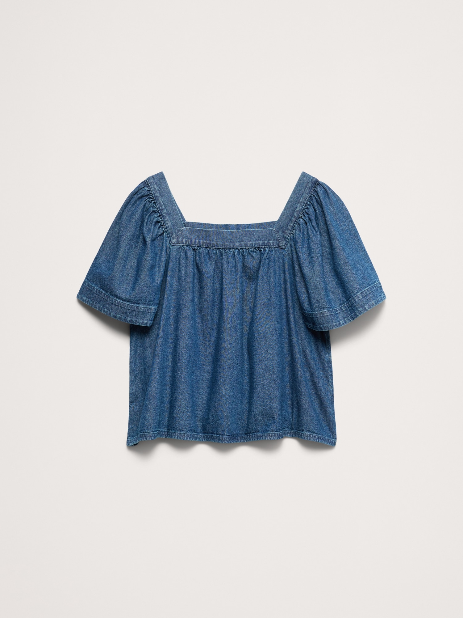Image number 4 showing, Chambray Square-Neck Top