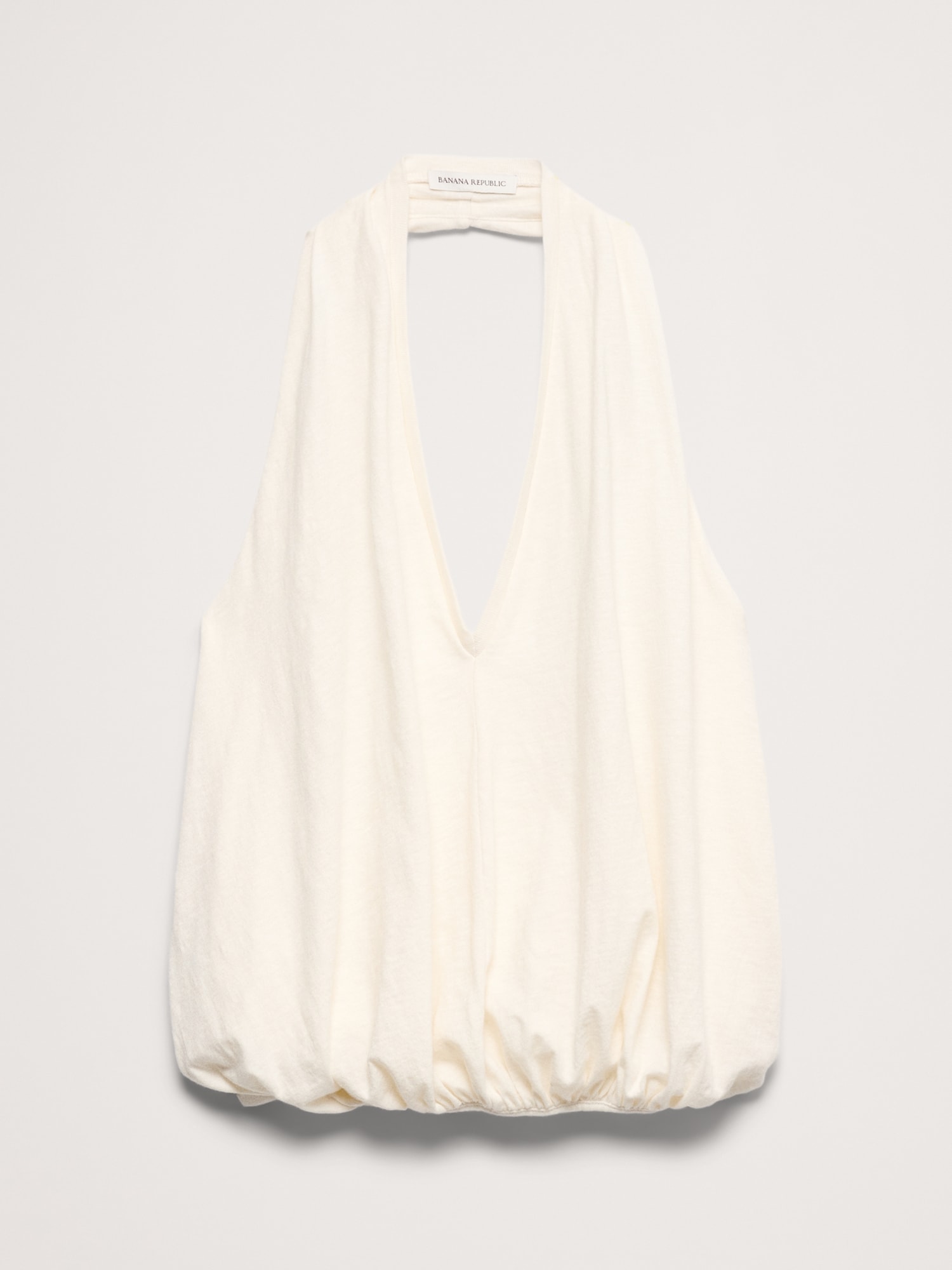 Image number 4 showing, Slub Cotton Bubble-Hem Halter Tank