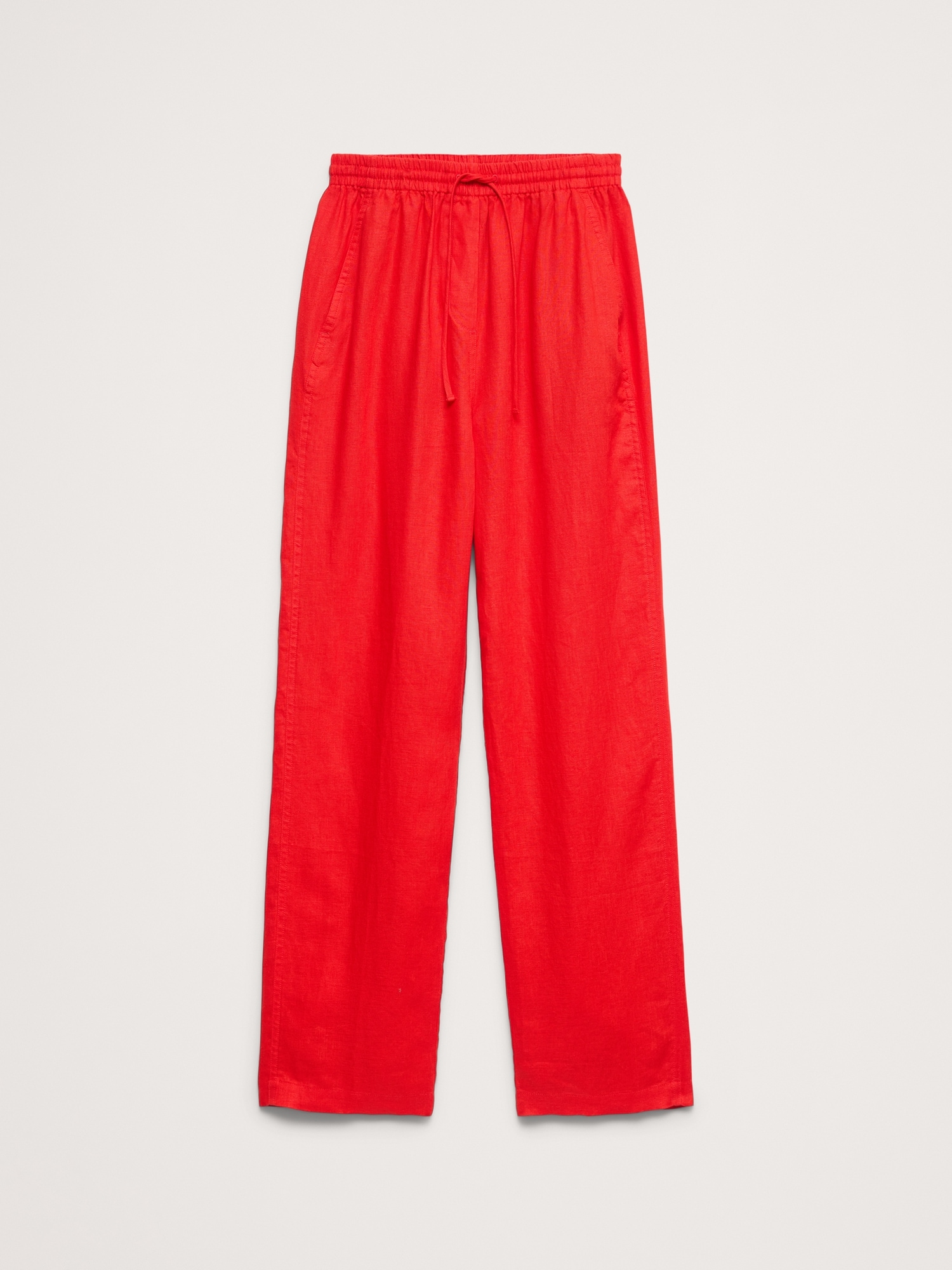 L'image numéro 4 présente Pantalon droit à taille extensible en lin Escapade