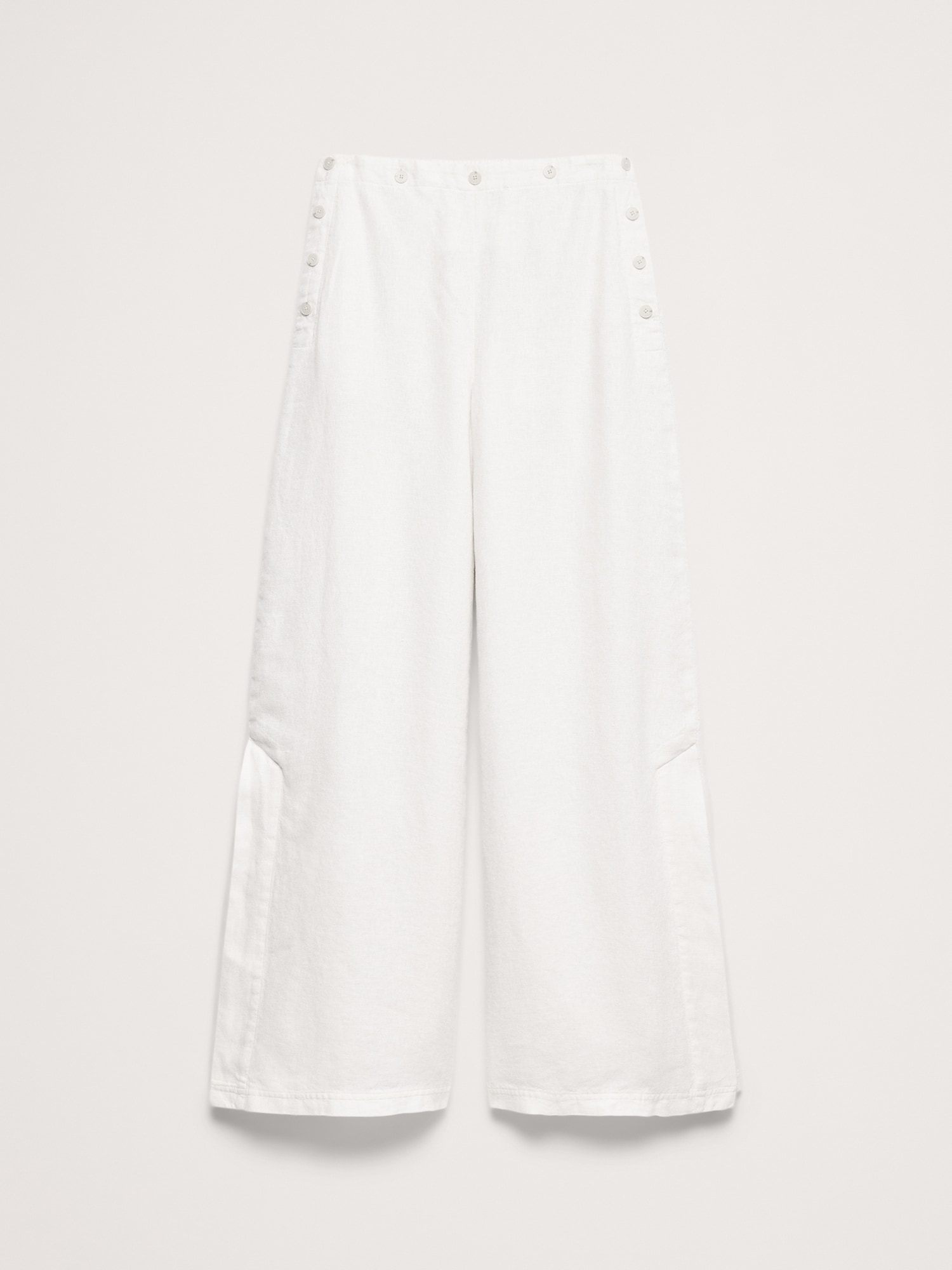 Image number 8 showing, High-Rise Wide-Leg Linen Pull-On Sailor Pant