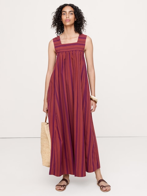 ROBE EN COTON À ENCOLURE CARRÉE
