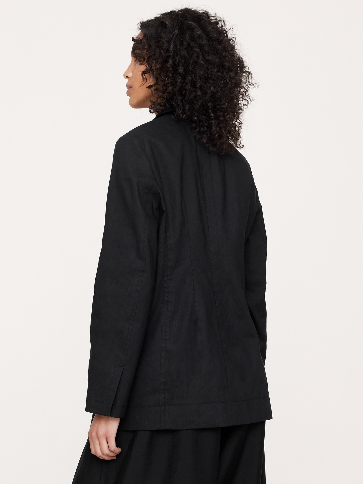 Relaxed Stretch Linen-Viscose Blazer