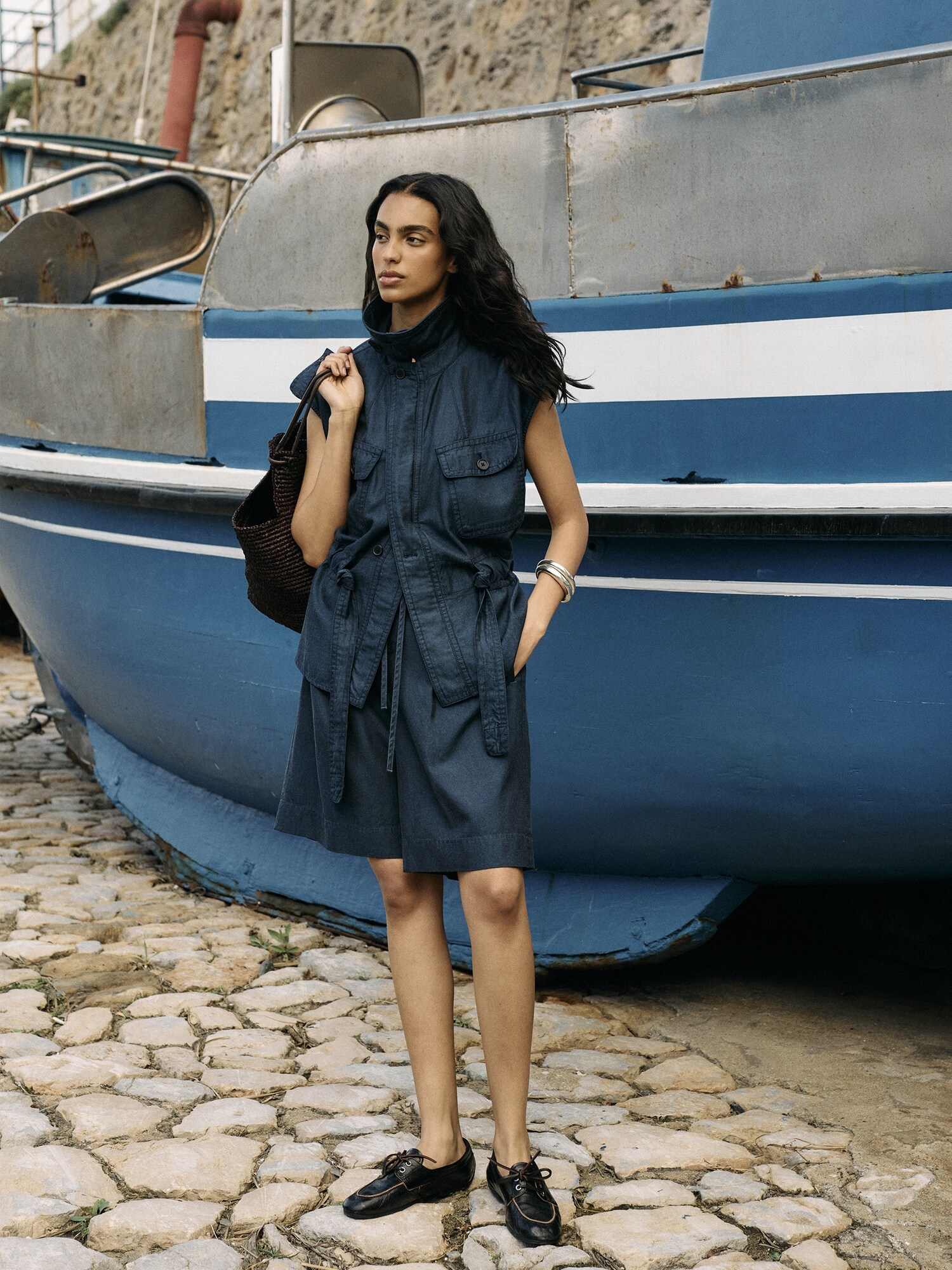L'image numéro 7 présente Bermuda en TENCEL™, coton et lin