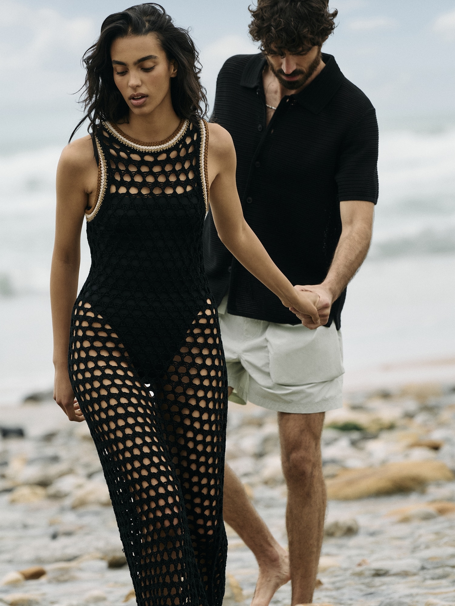L'image numéro 5 présente Robe longue en coton au crochet