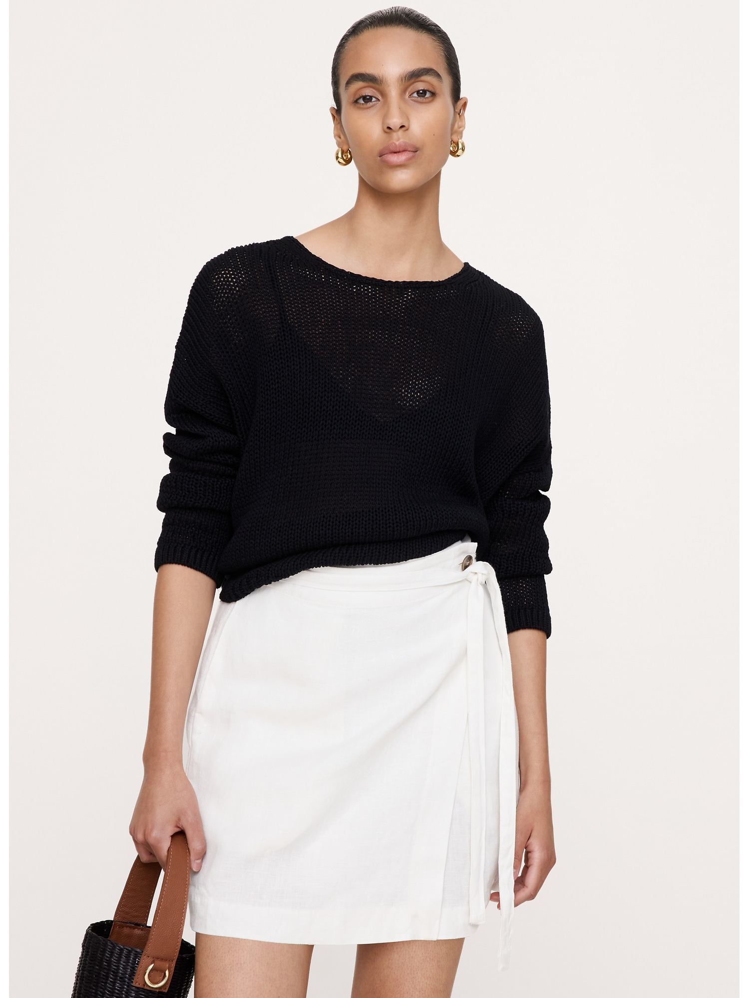 Image number 7 showing, Linen Wrap Mini Skirt