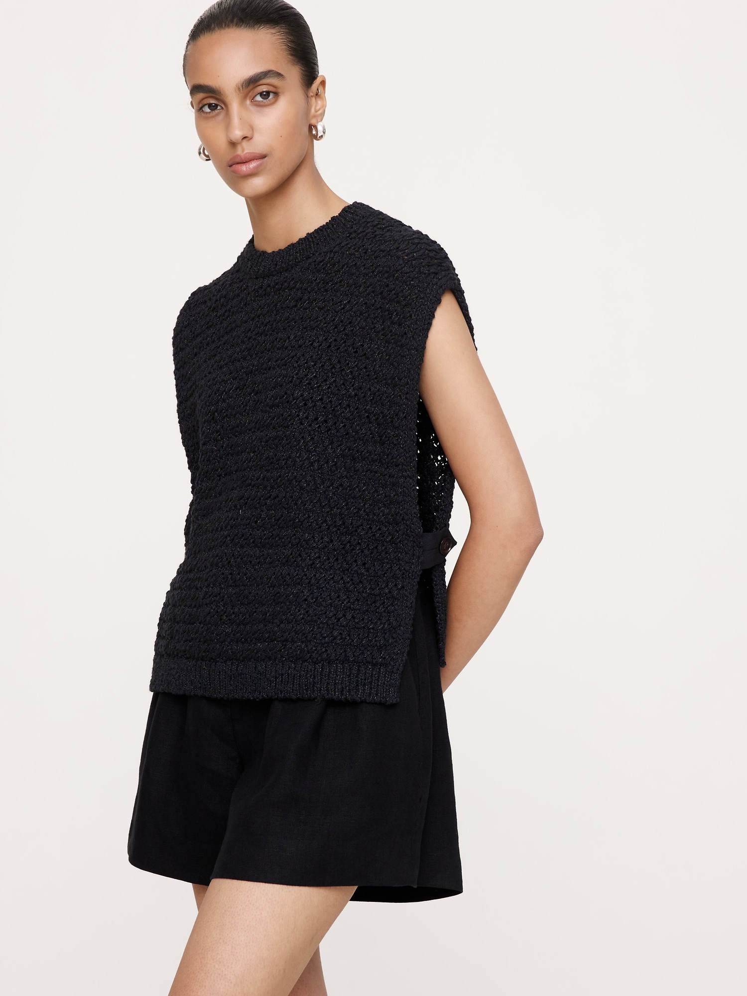 Image number 1 showing, Open Side-Button Sweater Vest