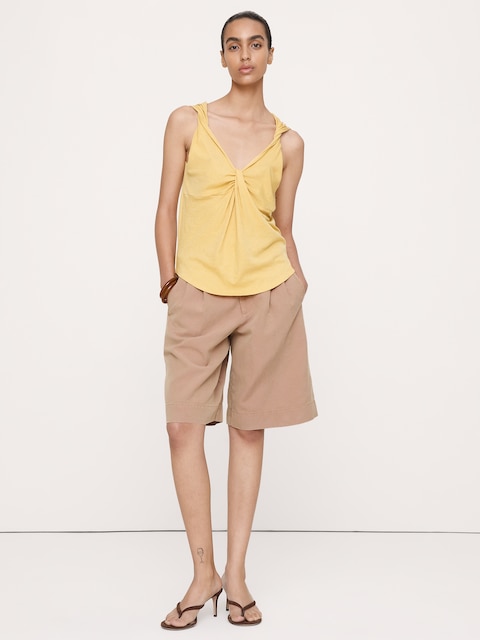 CAMISOLE TORSADÉE EN COTON ET EN SOIE
