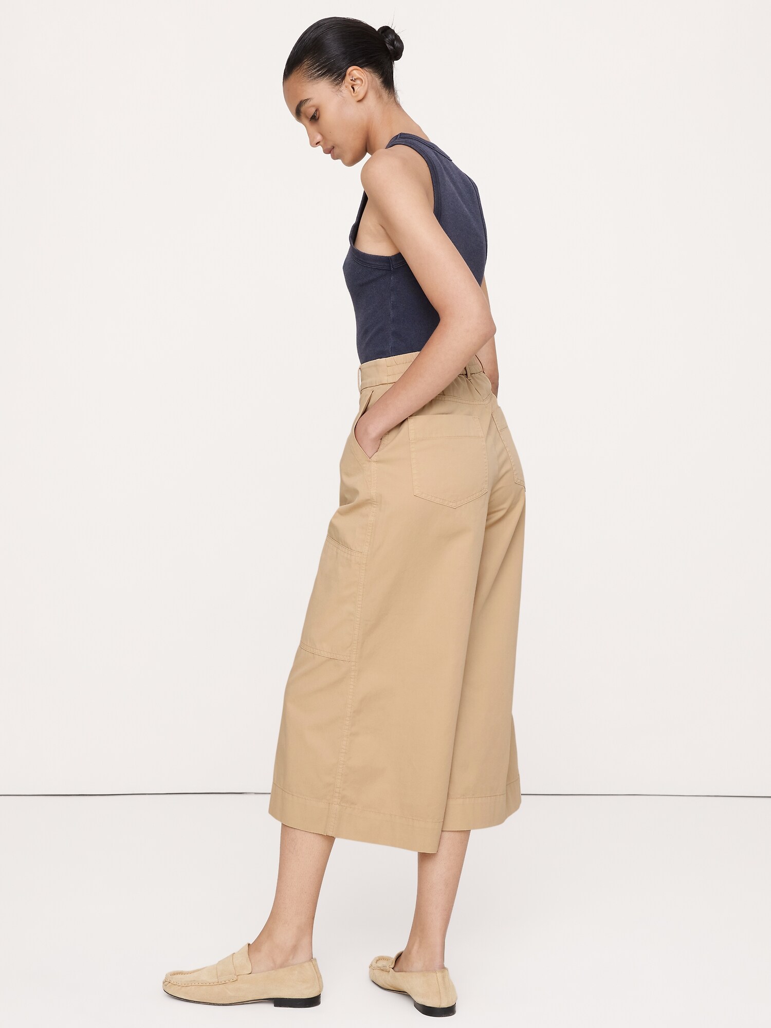 L'image numéro 6 présente Pantalon gaucho en sergé de coton