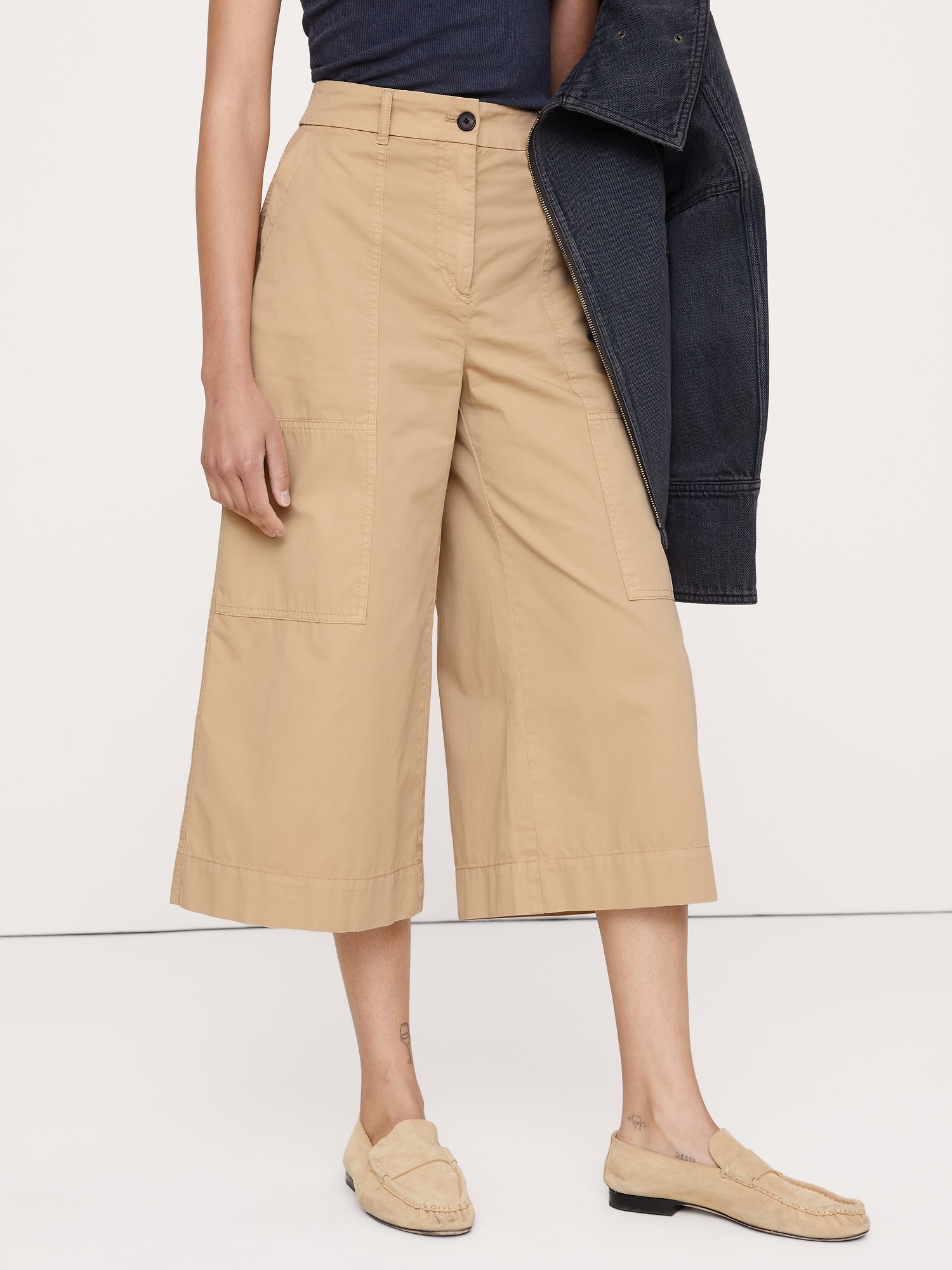 L'image numéro 7 présente Pantalon gaucho en sergé de coton