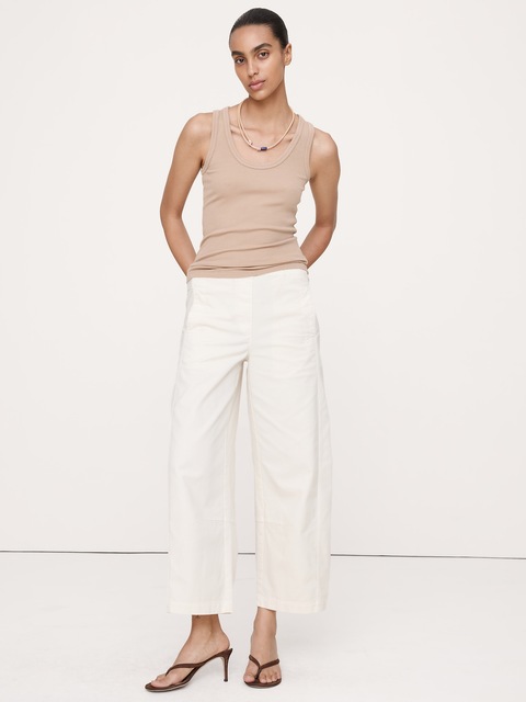 CAMISOLE À ENCOLURE DÉGAGÉE EN TRICOT CÔTELÉ