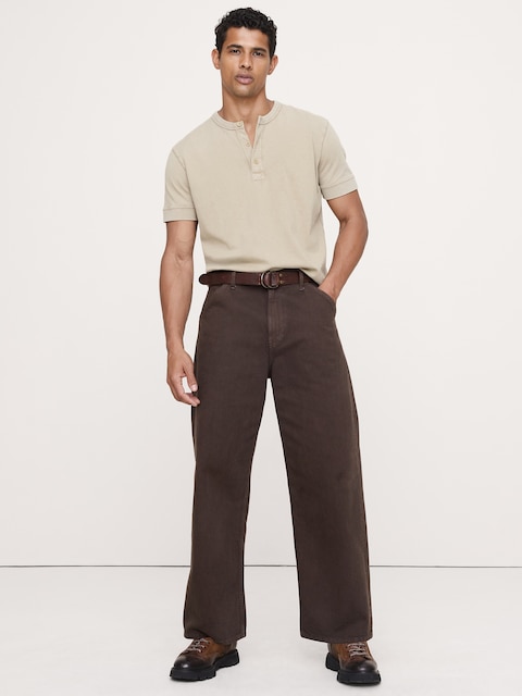 T-SHIRT HENLEY CLASSIQUE EN COTON FLAMMÉ