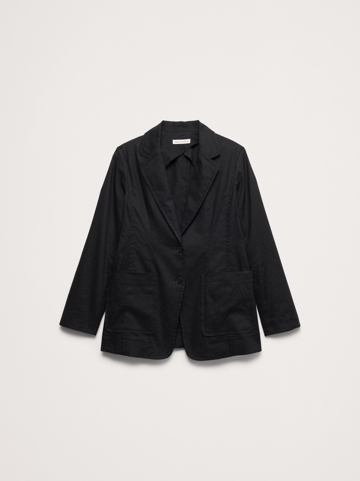 Relaxed Stretch Linen-Viscose Blazer
