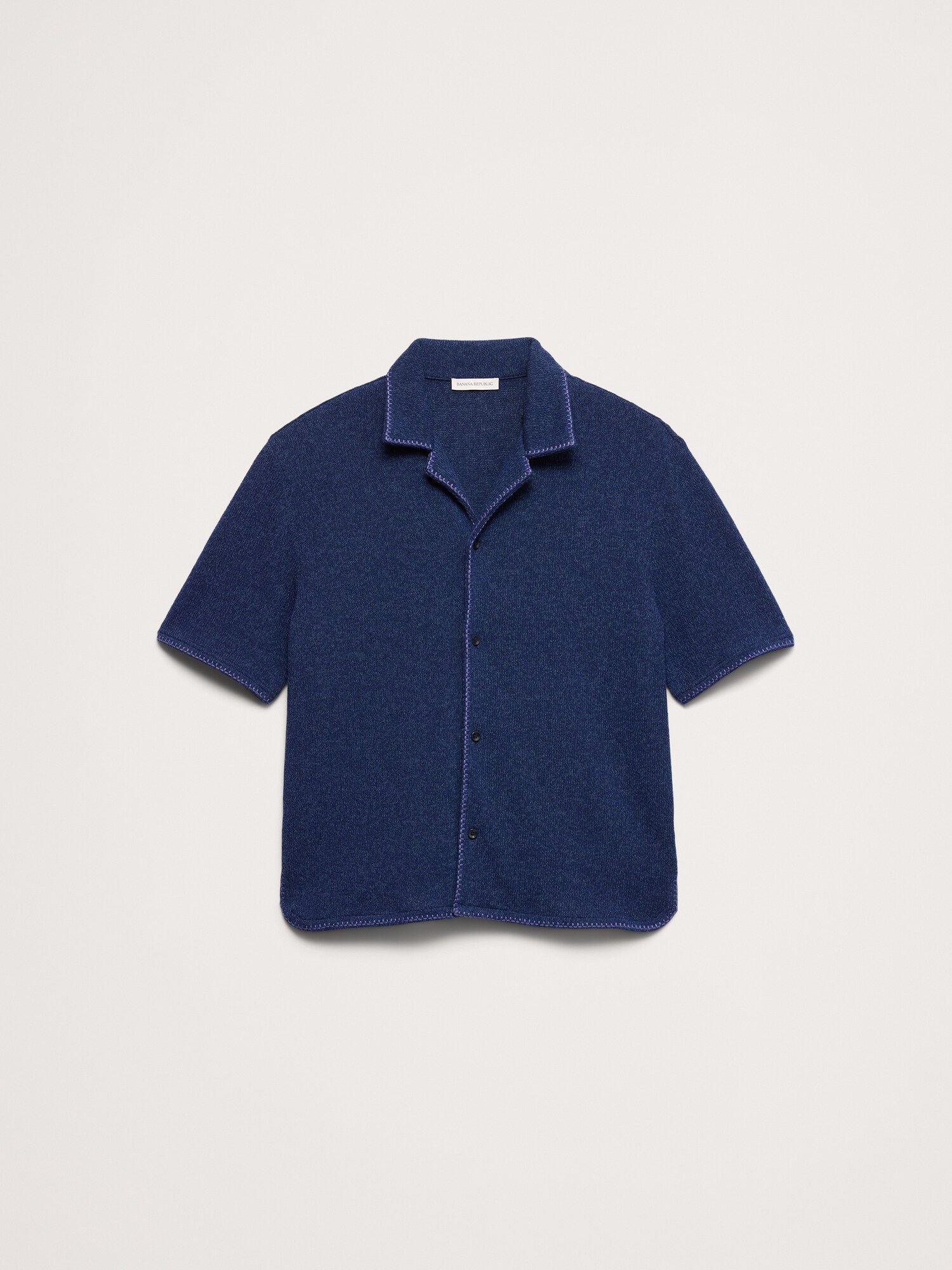 Image number 4 showing, Marled Resort Shirt With Blanket Stitch