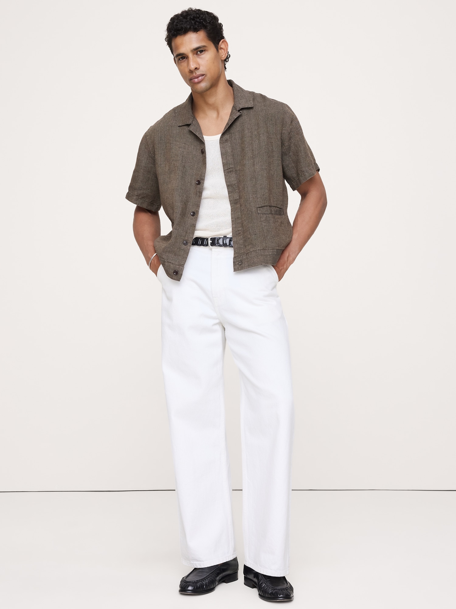 Image number 1 showing, Standard-Fit Linen Resort Shirt