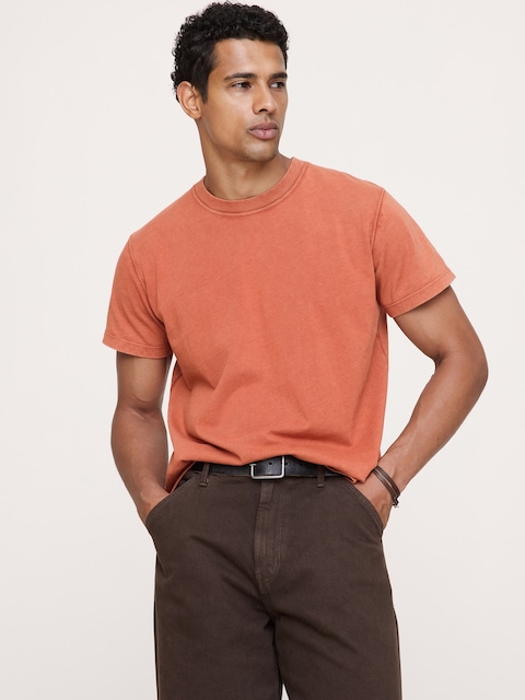 T-SHIRT RAS DU COU CLASSIQUE EN COTON FLAMMÉ