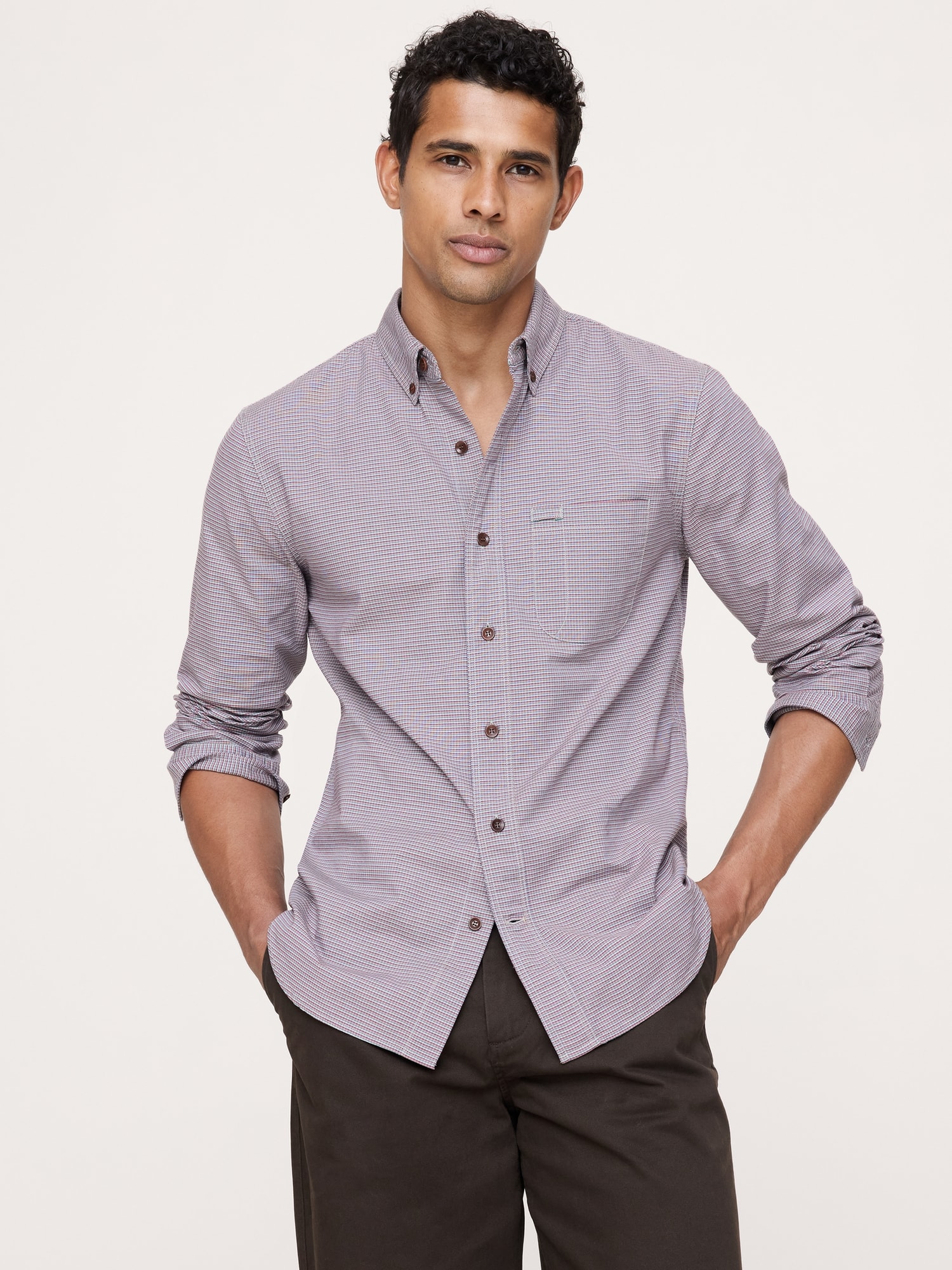 L'image numéro 1 présente Chemise Oxford de coton coupe standard