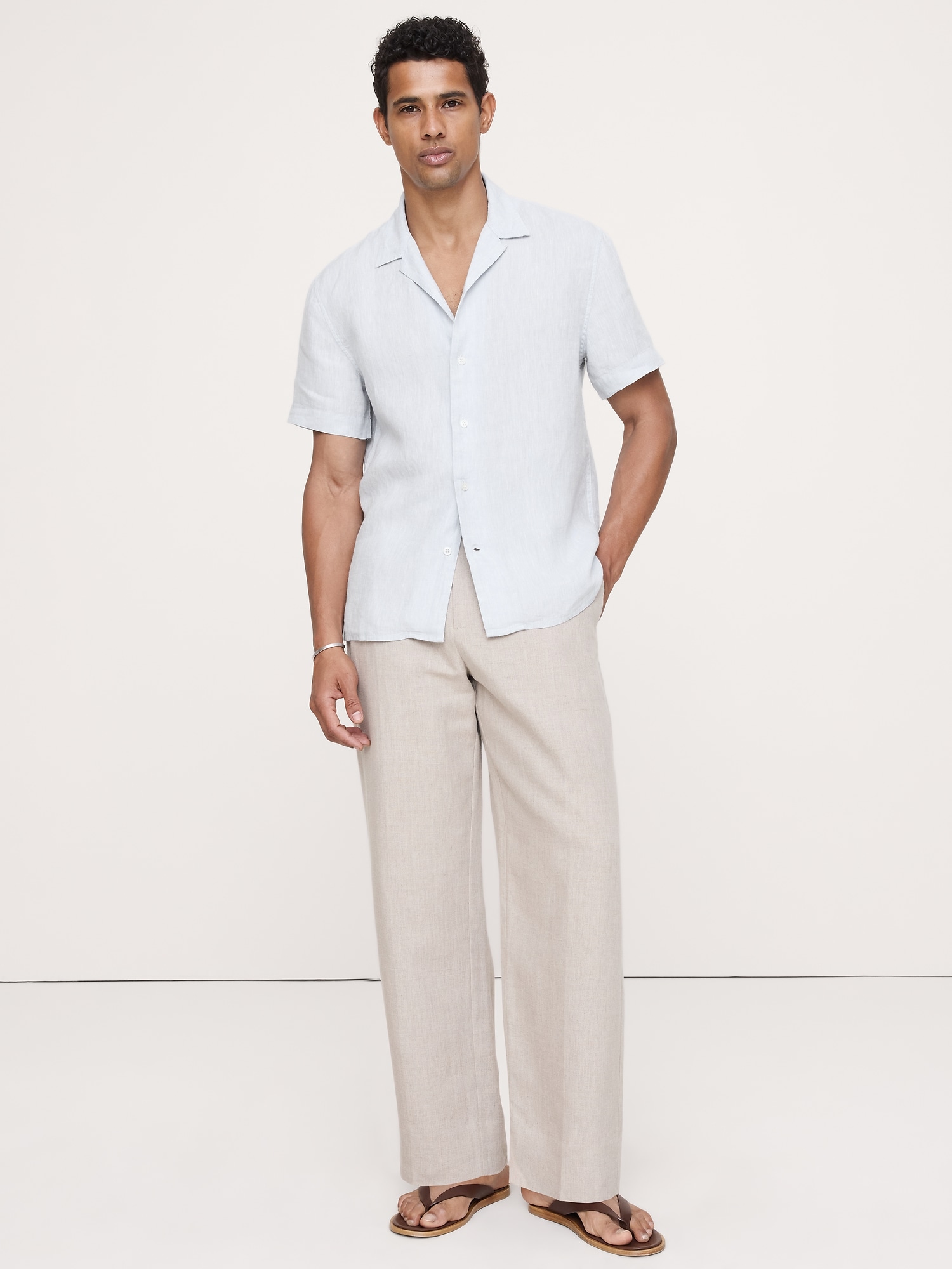 Image number 1 showing, Standard-Fit Linen Resort Shirt