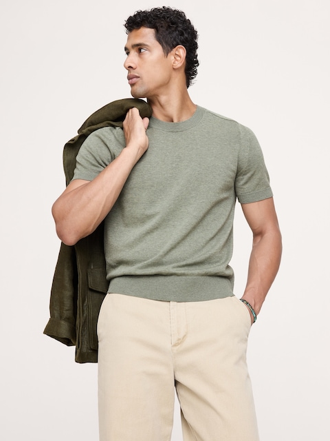 T-SHIRT EN TRICOT DE COTON