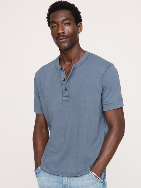 T-SHIRT HENLEY CLASSIQUE EN COTON FLAMMÉ