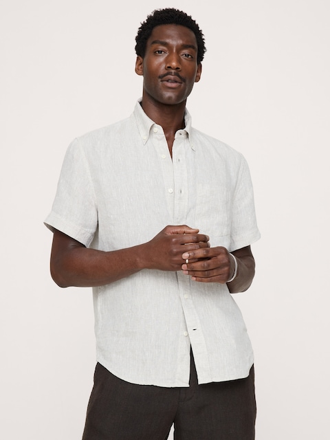 CHEMISE STANDARD À MANCHES COURTES EN LIN