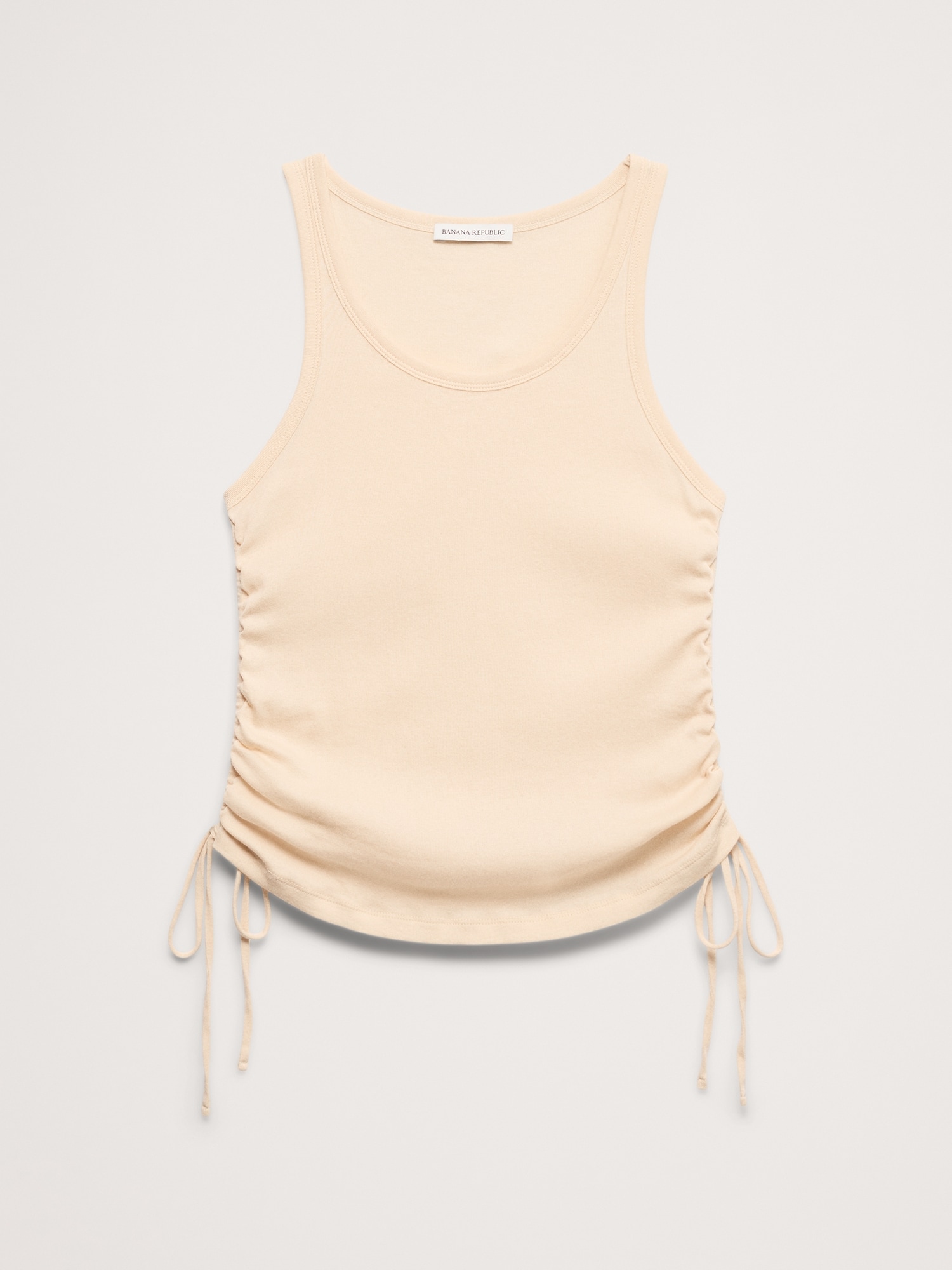 Image number 4 showing, Airy Cotton Ruched Drawstring Tank