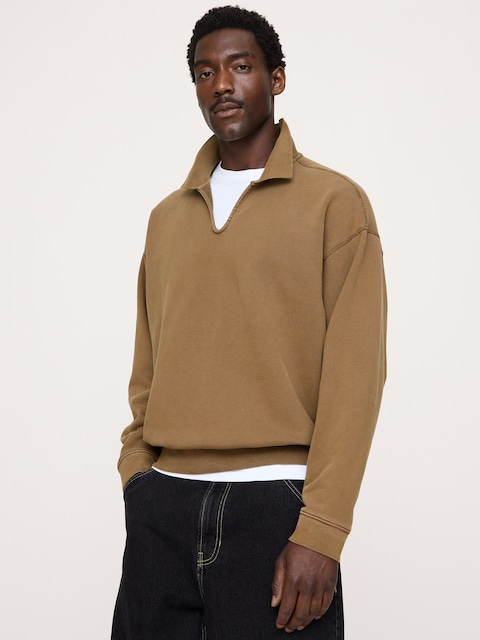 CHANDAIL POLO EN MOLLETON BOUCLETTE