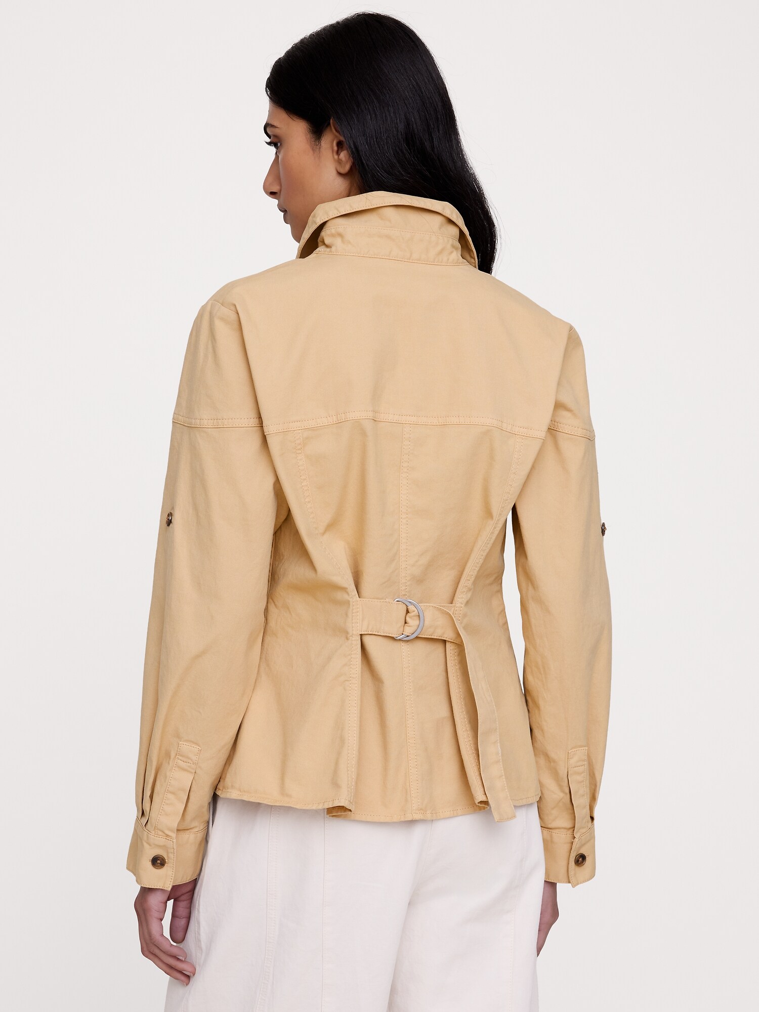 L'image numéro 5 présente Haut à taille plissée en coton extensible