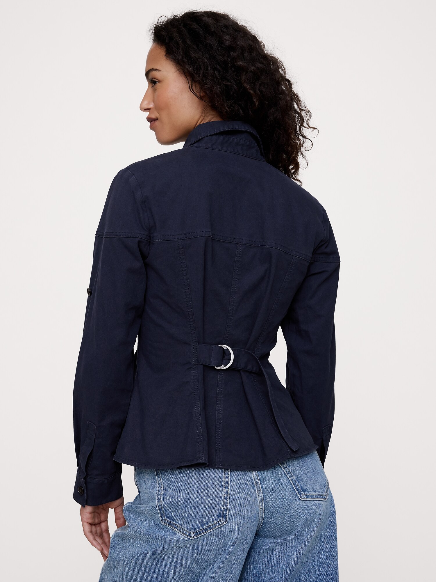 L'image numéro 2 présente Haut à taille plissée en coton extensible