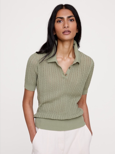 POLO EN TRICOT FROISSÉ