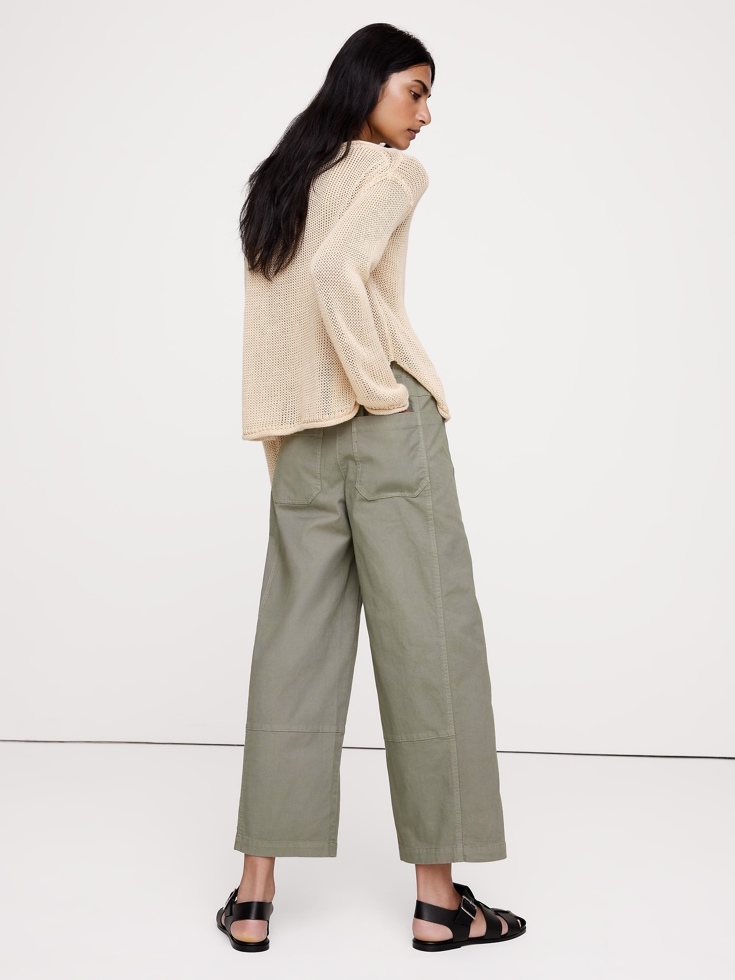 Image number 5 showing, Mid-Rise Relaxed Painter Pull-On Pant