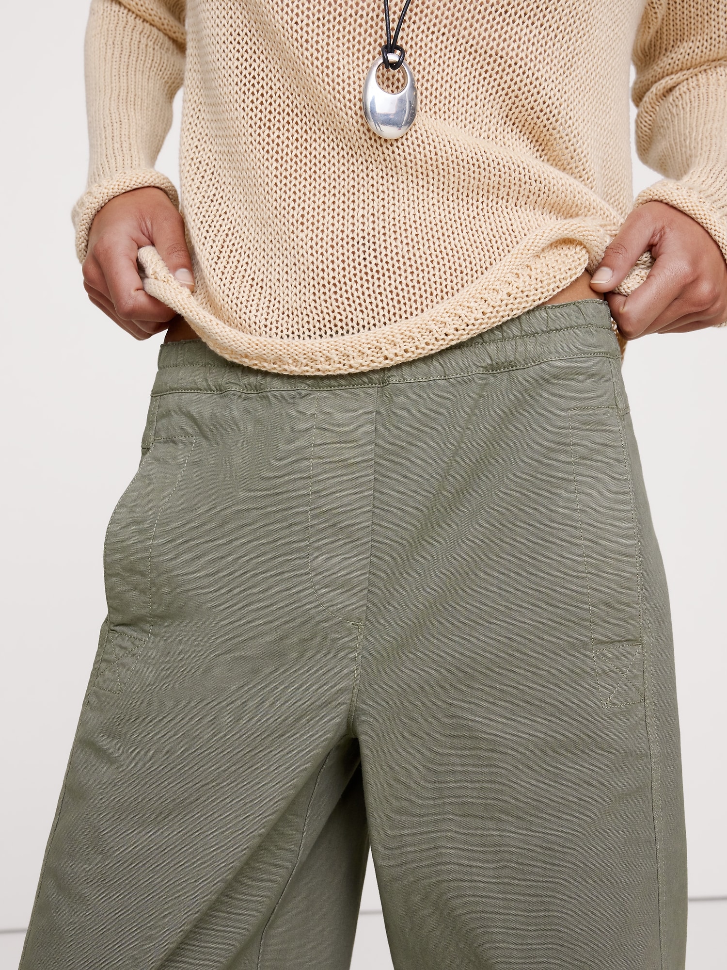 Image number 6 showing, Mid-Rise Relaxed Painter Pull-On Pant